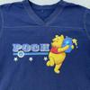 Vtg Disney Winnie the Pooh Shirt CROP FIT 2XL Navy V Neck Striped Tee