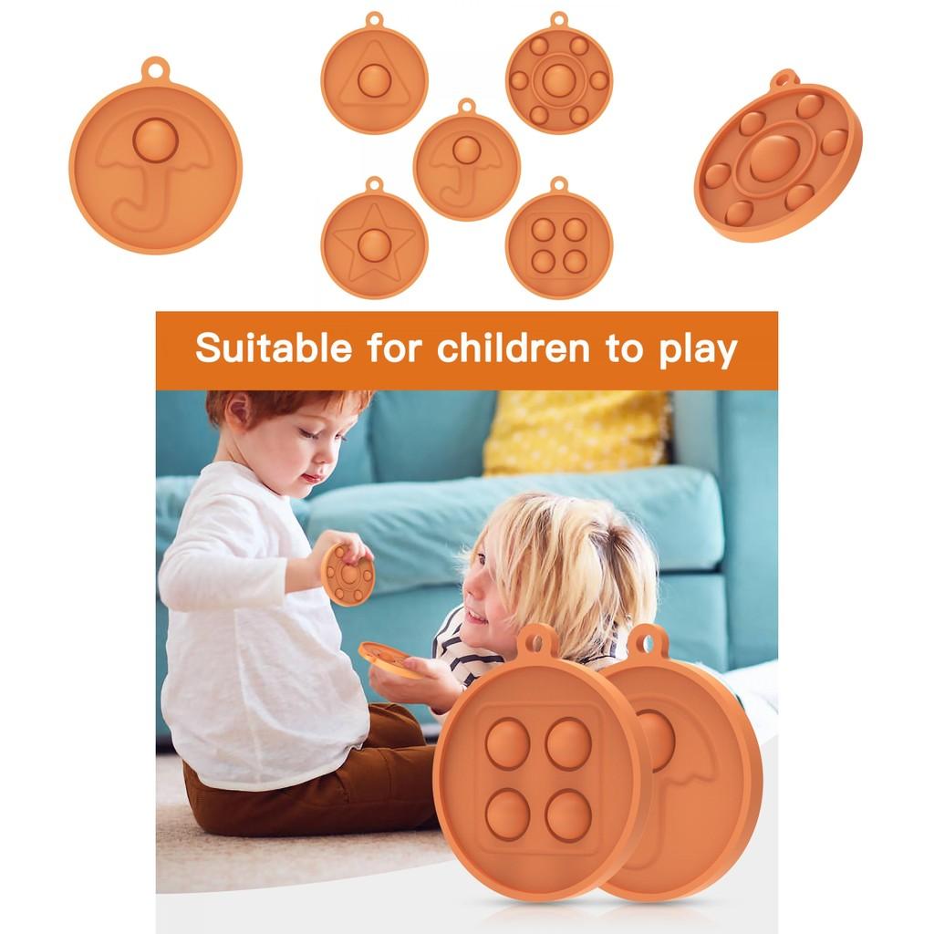 Colorful Squid Game Pop It Simple Dimple Push Bubble Keychain Pendant Fidget Toy For Relaxation