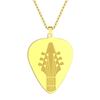 Kinitial Laser Carved Exquisite Fashion Stainless Steel Necklace Guitar Engraved Pendant Musician Birthday Commemorative Gift
