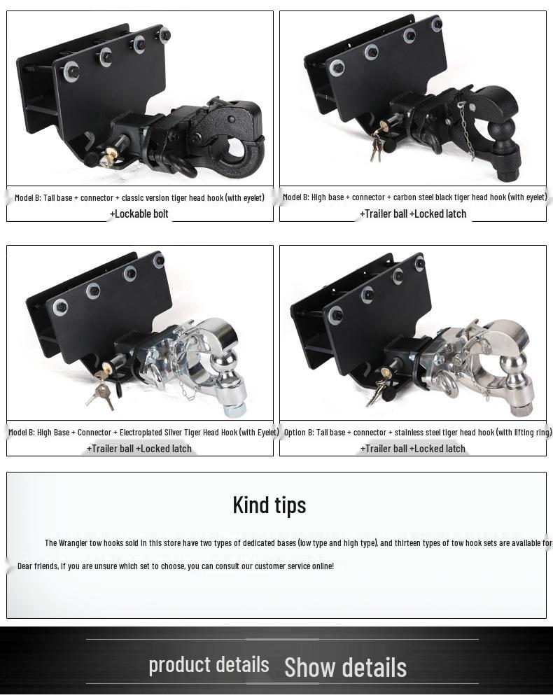 Compatible Tow Hook for JEEP Wrangler BJ40L: Off-road Rogue Tow Bar & Rear Hook