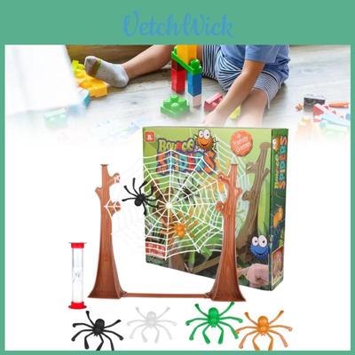 Bounce Spiders spel, binnenspeelgoed voor het hele gezin en interactie tussen ouder en kind.