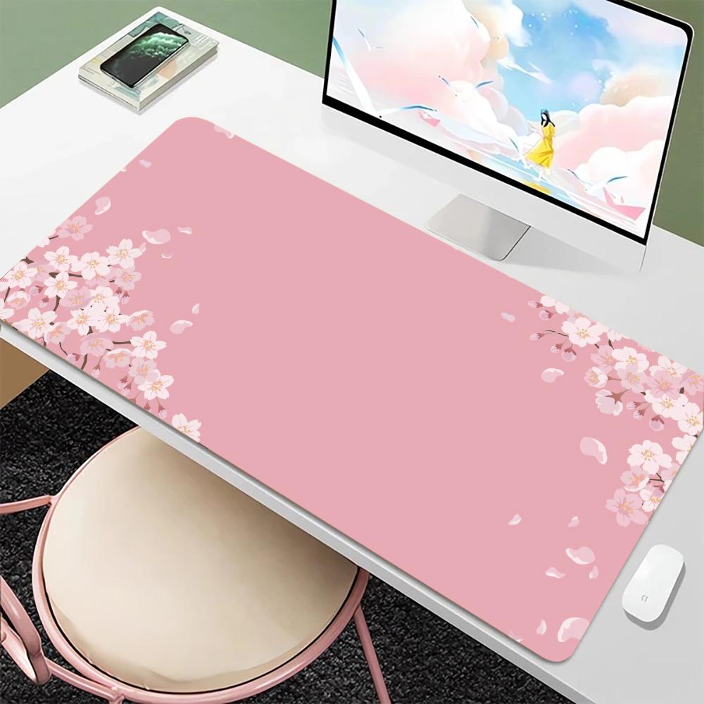 Mouse Pad Sakura Large Gamer Mousepad Pink Cherry Blossom Keyboard Mat XXL Office Mouse Mat Pc Accessories Rubber Desk Mat 90x40