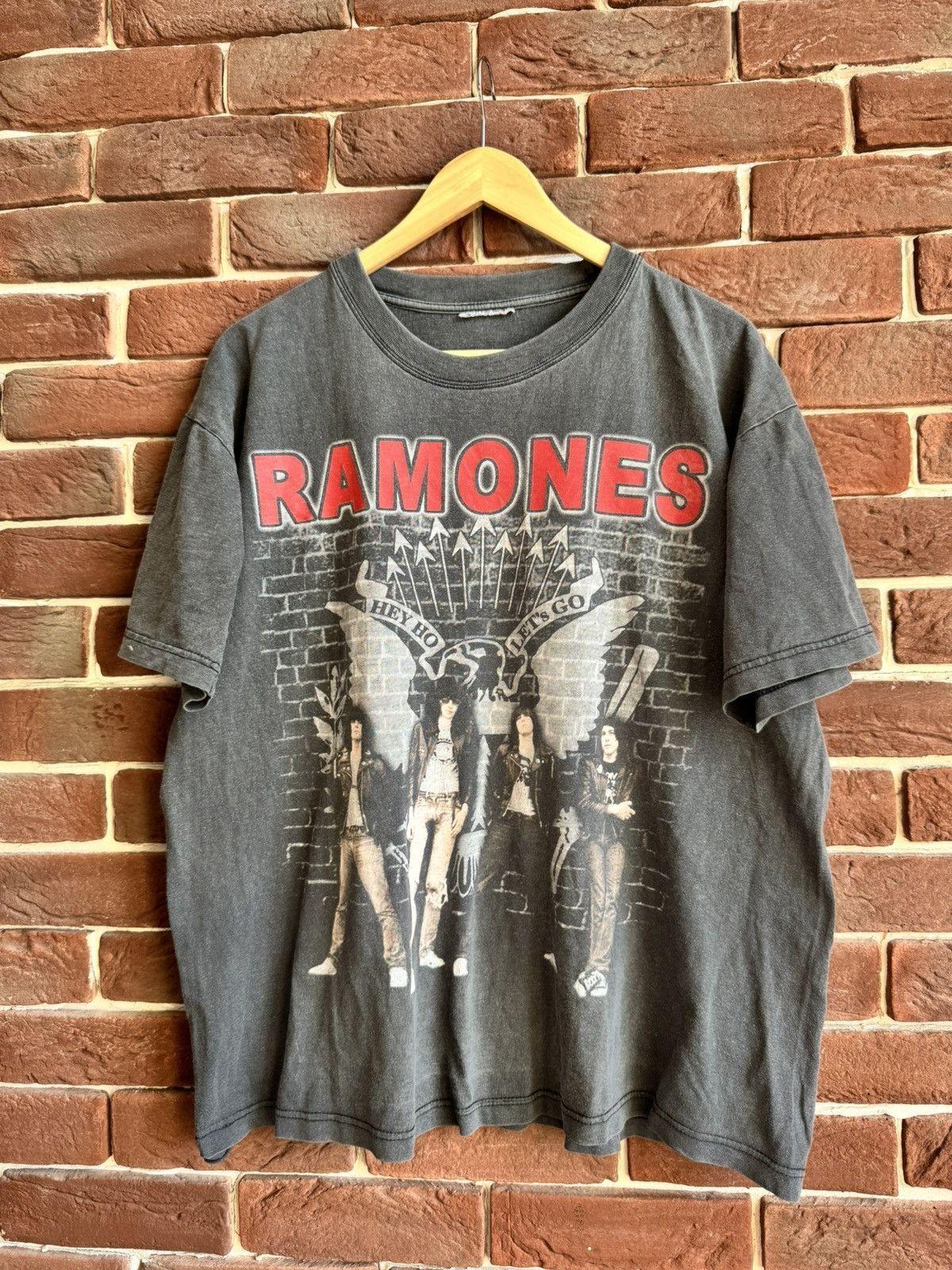 Vintage 90s Ramones Band Rock Tee Washed Hey Ho Lets Go Unisex T-Shirt XXXXL