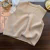 Knit Vest Women Autumn Waistcoat Fashion Sleeveless Sweater Layering Outerwear
