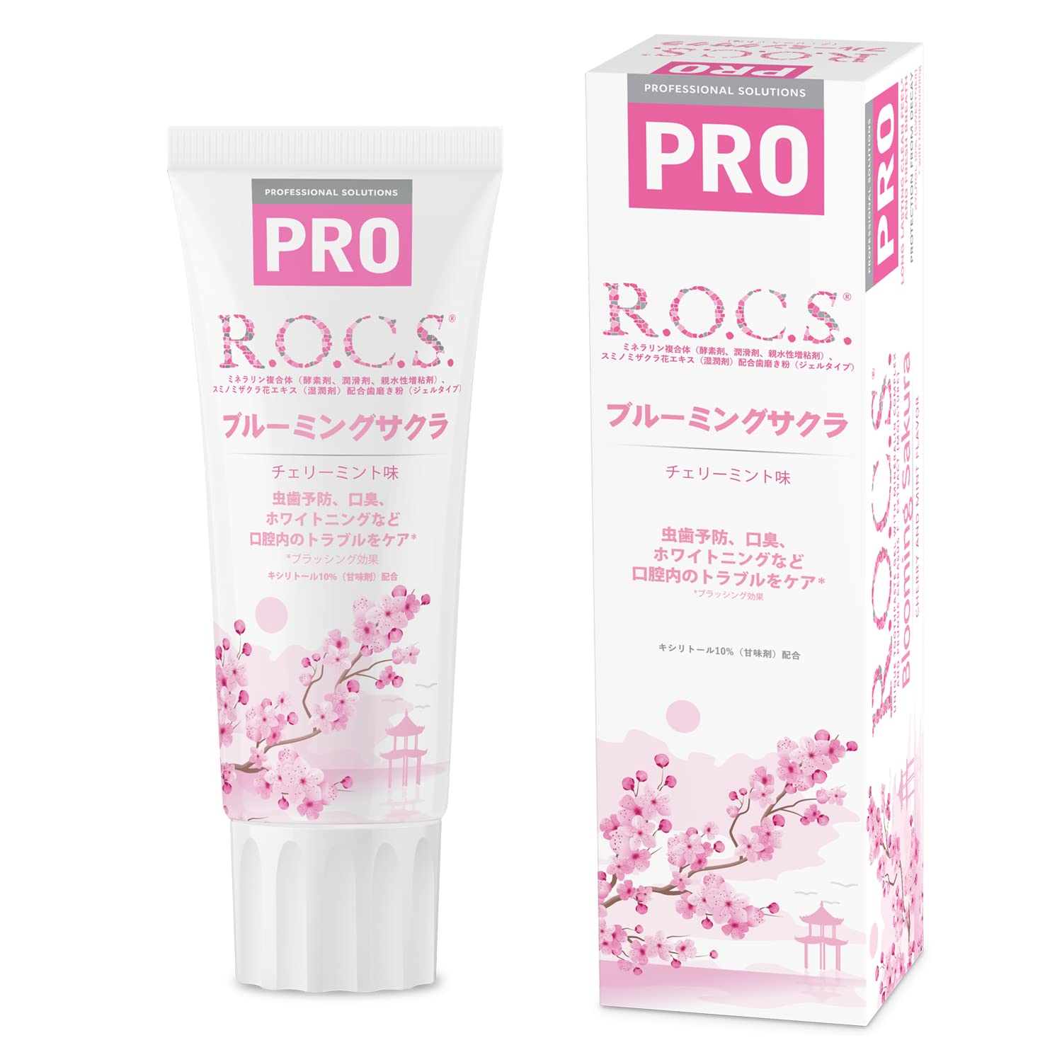 

Зубная паста Rocks PRO Blooming Sakura полифенольная отбеливающая с ферментами 94 г ROCS. [Комбинация Сакуры]