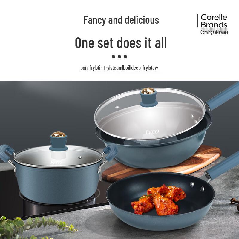 Corning VISIONS EKCO Blue 3-Piece Cookware Set