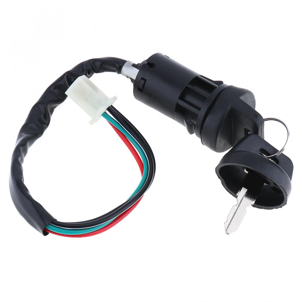 4 Wires Universal 2 Ignition Keys Start Switch Door Lock Key Motorcycle Accessories for ATV Go Kart Scrambling