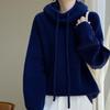 Women's Wool Knitted Turtleneck Hoodie - Loose, Warm, Stylish, Versatile Sweater
