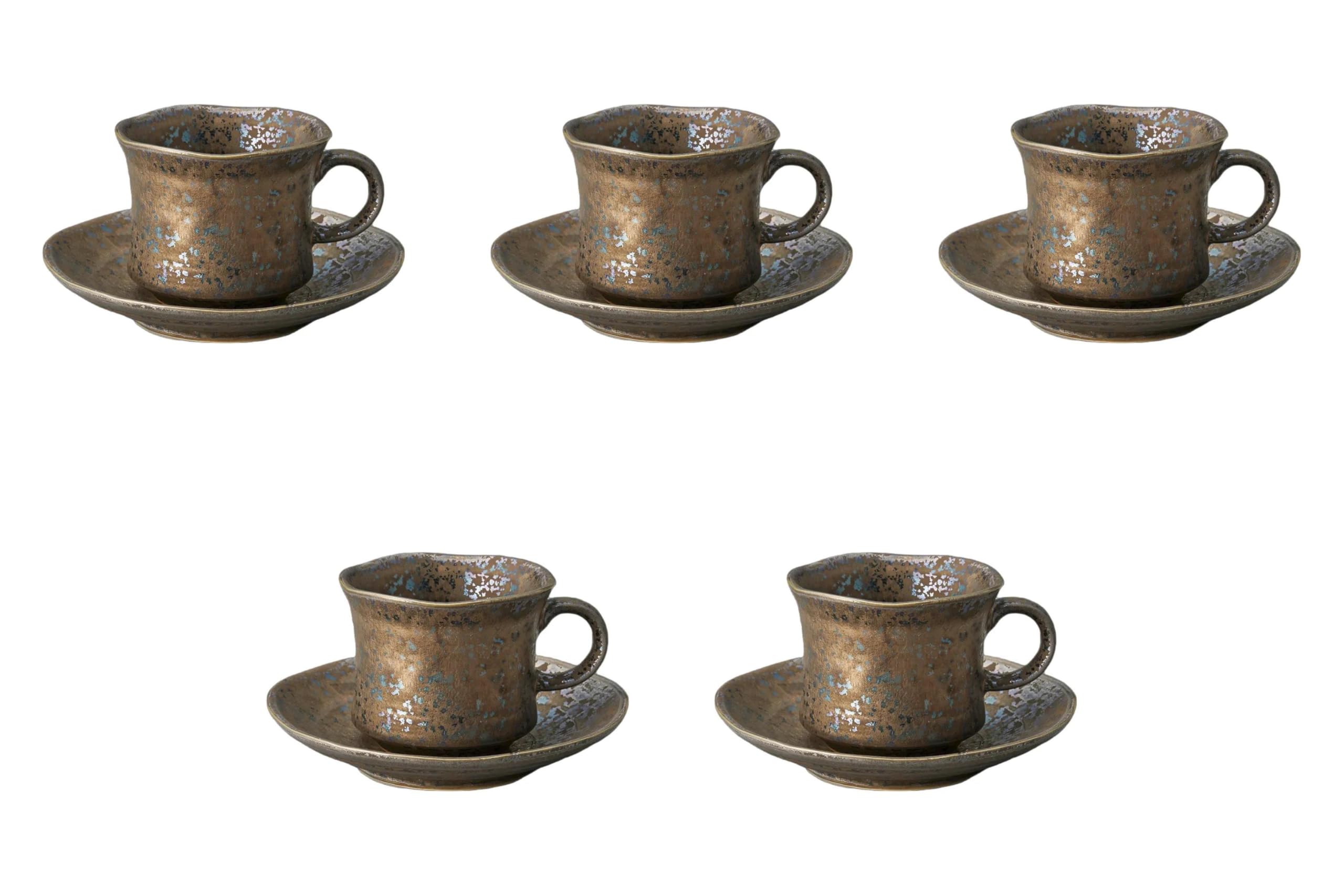 

Set of 5 Gold Crystal Coffee Cups and Saucers x cm Cups and Saucers Setomonohonpo [8.6 7.2 (190cc)]