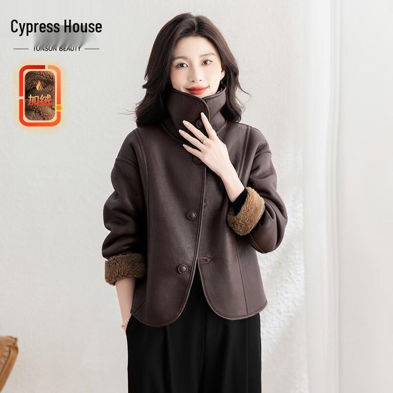 

Женская куртка Cypress из искусственной кожи на флисовой подкладке с лацканами S