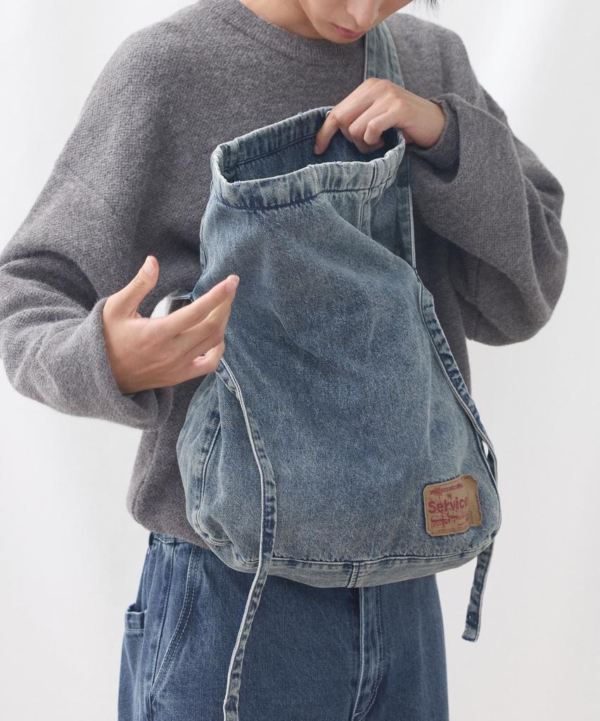 Eastserviceshop Denim Dyed Cross Bag - Indigo