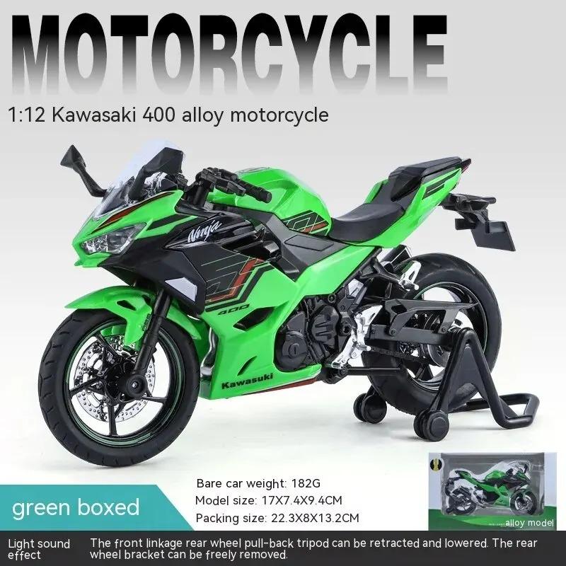1/12 Kawasaki Ninja400 Motorcycle Die-cast Model - Sound & Light Effects - Authentic Details - Fun for Kids & Motorcycle Lovers