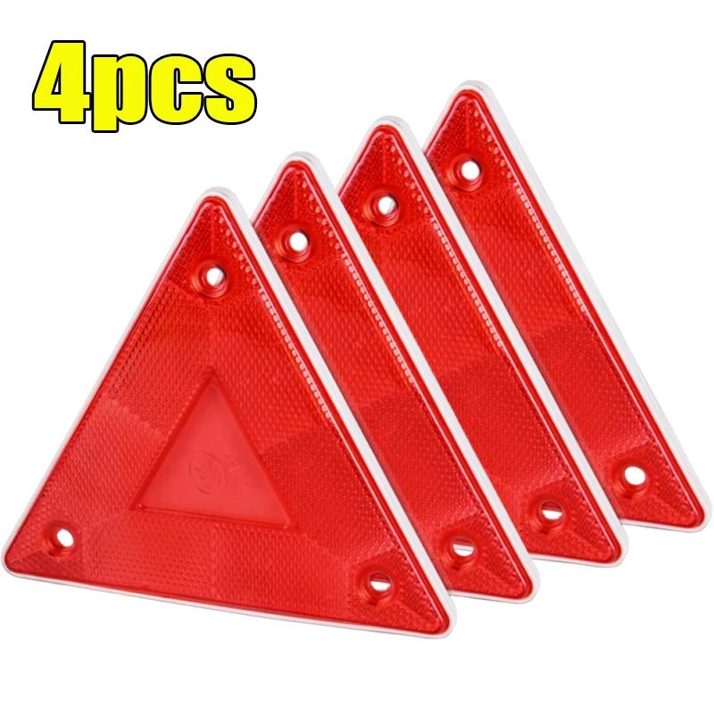Dreieck Warnreflektorstreifen für Anhänger Wohnmobil Bord LKW Kennzeichenleuchte 1-4 Stück Fahrzeug Stopp Warnschild Rot Sicherheitsreflektor