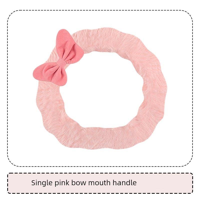 Car Steering Wheel Cover Winter Plush Warm Fleece Cute New Style Wear-Resistant Sweat-Absorbent Non-Slip Creative Handlebar Cover for Women