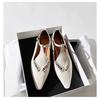 Fashion Fashion Flat Shoes Women's Spring Autumn New Pointed Toe Woven Silver Comfortable Women's Shoes Leather Flats Ladies Work Shoes