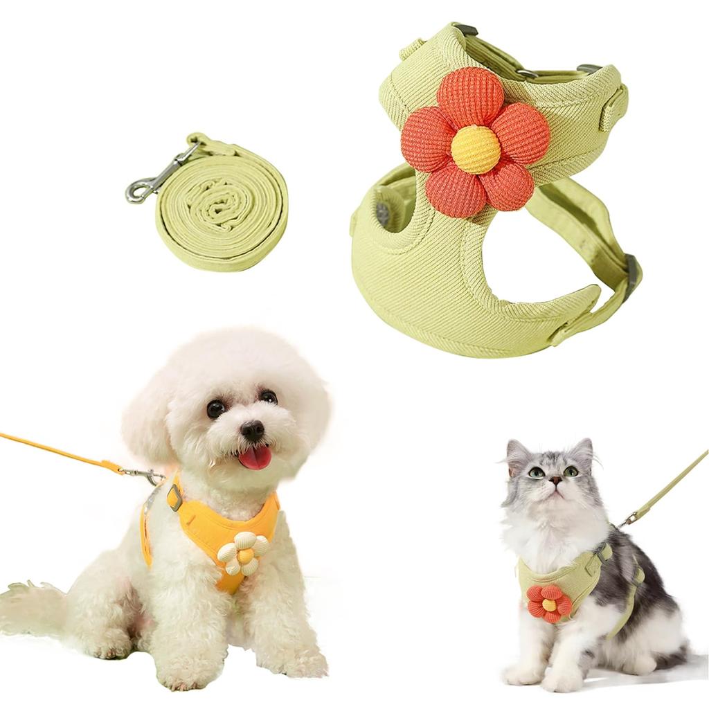 Pet Harness for Dogs and No Head Adjustable Easy To Put On and Take Walking Easy To Put On and Take Cute Cats, Anti-Pulling, Pass-Through, Size,