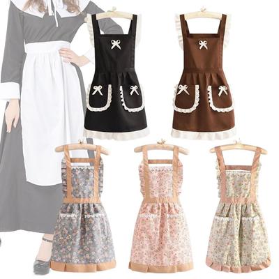 1 Stück Neu mit Bindeband Japanische Schürze Überkreuzrücken Hausarbeit Küche Kochen Schürzen Backen Florist Dienstmädchenkleid Schürze Damen