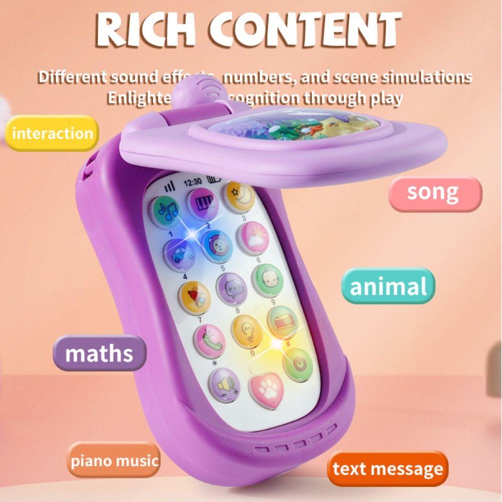 Flip Cover Phones Musical Toys Simulation Phone Control Music Sleeping Toy  Infant