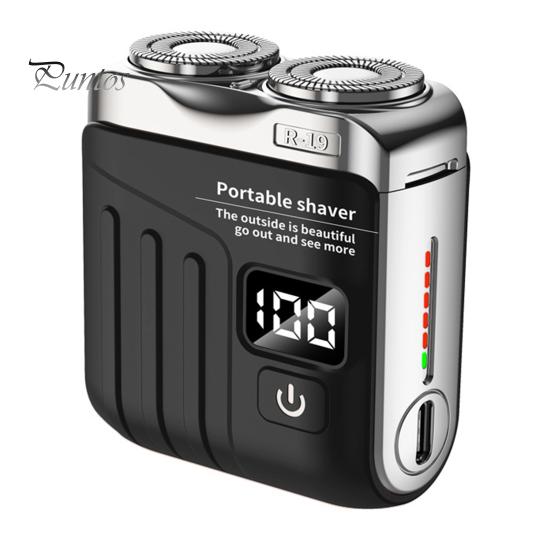 

Мини-электробритва с двойными кольцами, светодиодным дисплеем, USB-перезаряжаемая, водонепроницаемая, для влажного и сухого бритья, портативная, для путешествий, бритва для мужчин, триммер для бороды, инструмент для удаления волос чёрный