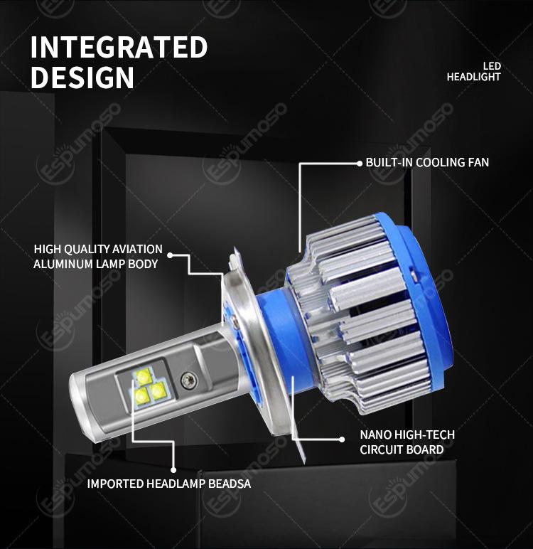 LED-strålkastare 70W Billampa Dimlampa Canbus Turbo LED-lampa H1 H3 H4 h7 Glödlampa