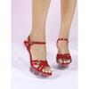 Versatile Wedge Heel Sandals Women's Summer New Sexy Crystal Transparent High Heels Heel Wedge Heel Sandals