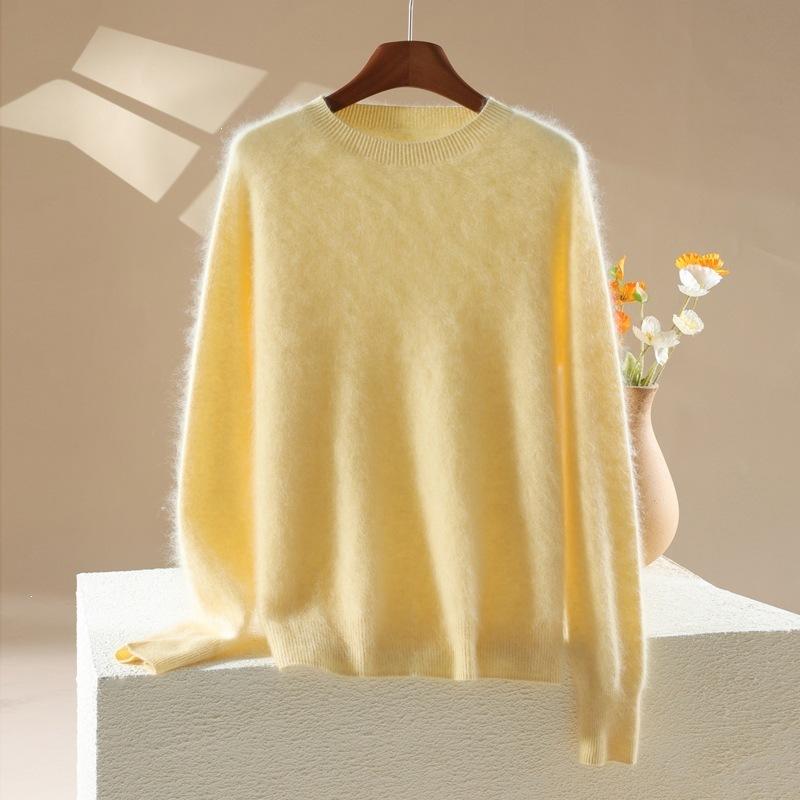 New Autumn-winter Women's Round-neck Pullover Sweater in Candy Colors, Soft and Cozy Inner Layer Top