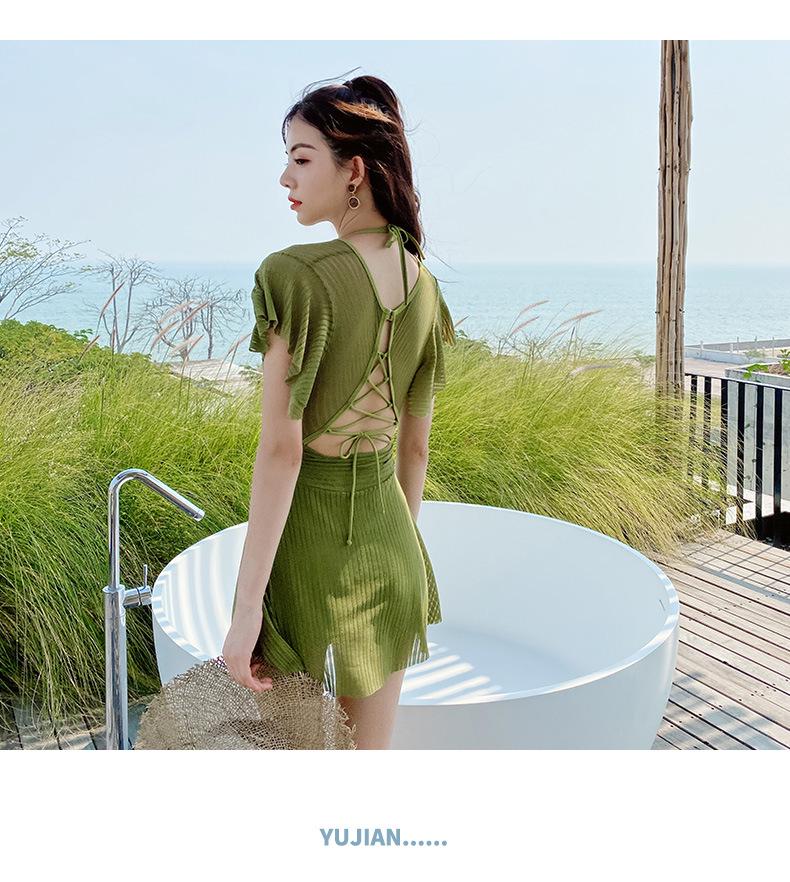 Costume da bagno intero con gonna da donna 2025: Costume da Bagno Coreano Hot Spring Snella, Conservativo, Sexy