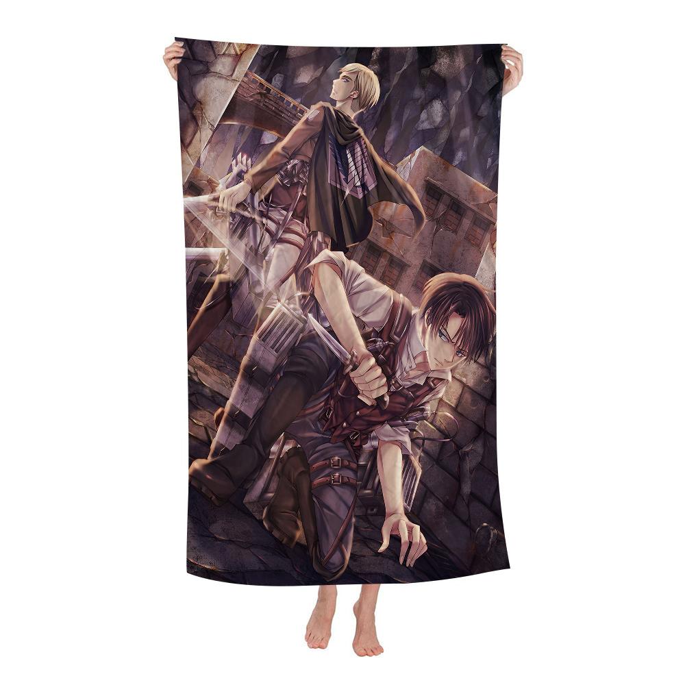 Attack On Titan Levi Ackerman Anime Big Microfiber Beach Towels Quick Dry Towel Sand Beach Towels Pool for Travel Swim Pool