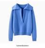 Women's Cashmere Polo Neck Sweater - Loose Fit, Versatile Autumn/Winter Knit Base Layer