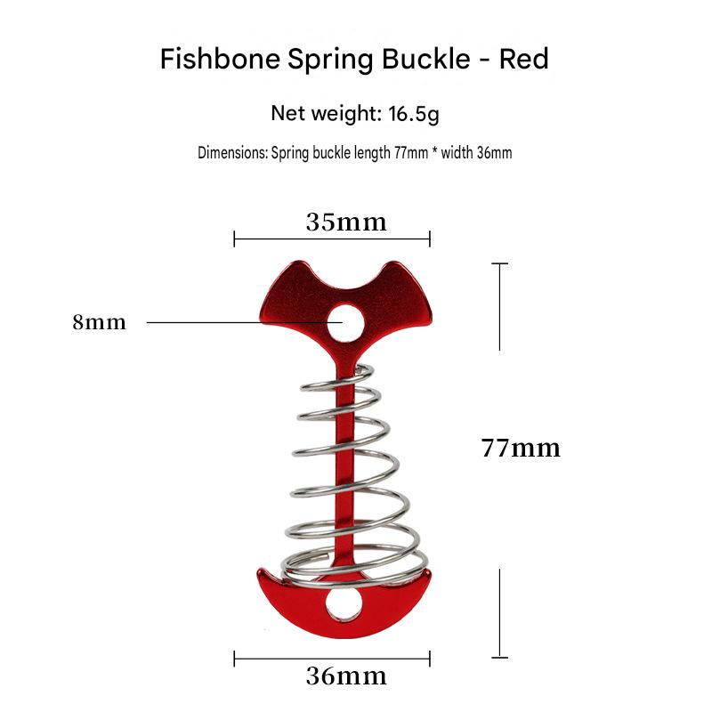Anchor Type Fishbone Spring Fixed Tent Pegs Aluminum Alloy 4mm Thick for Outdoor Camping Deck Plank Road Windproof Rope