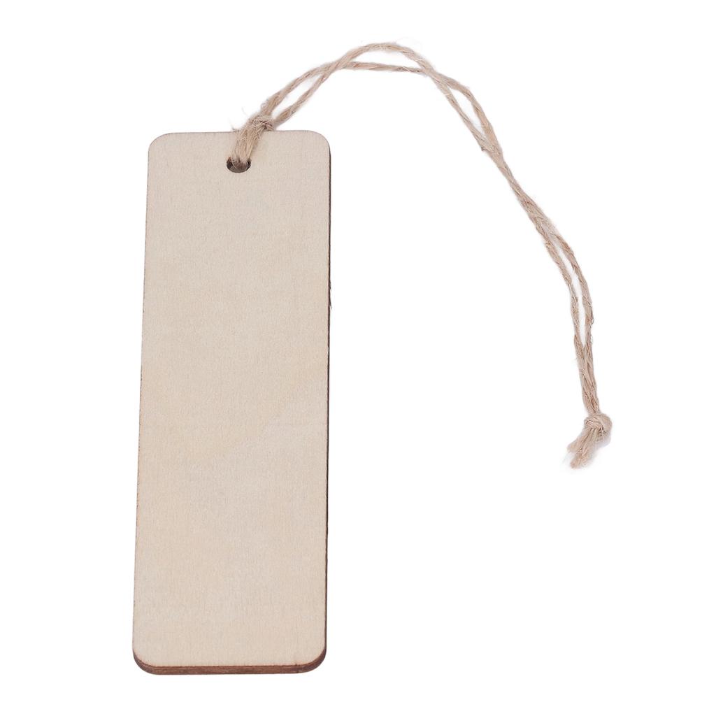 50Pcs Wooden Blank Bookmarks 4.7x1.3in Blank Rectangle Rounded Edge Glossy Wooden Craft Bookmark for Bookmark Gift DIY