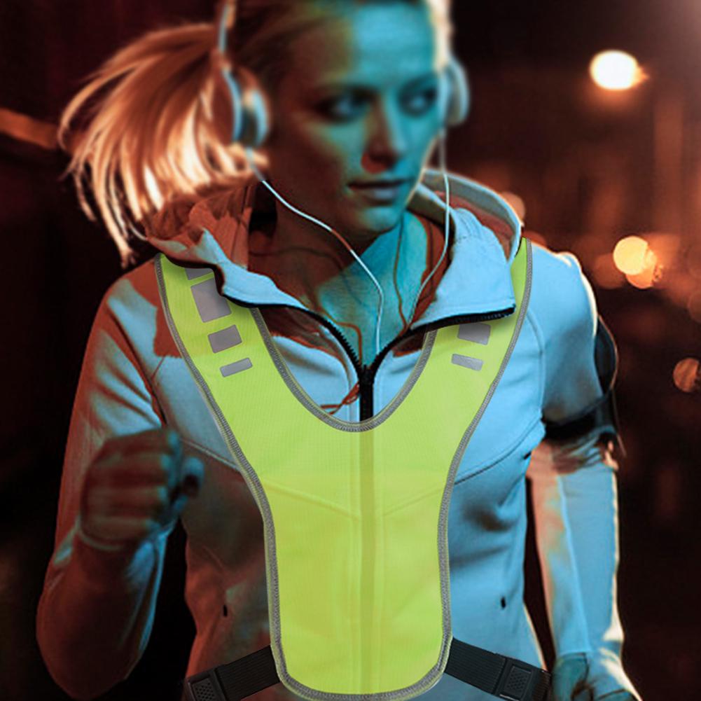 Outdoor Reflective Safety Vest with LED Light High Visibility for Night Running Cycling