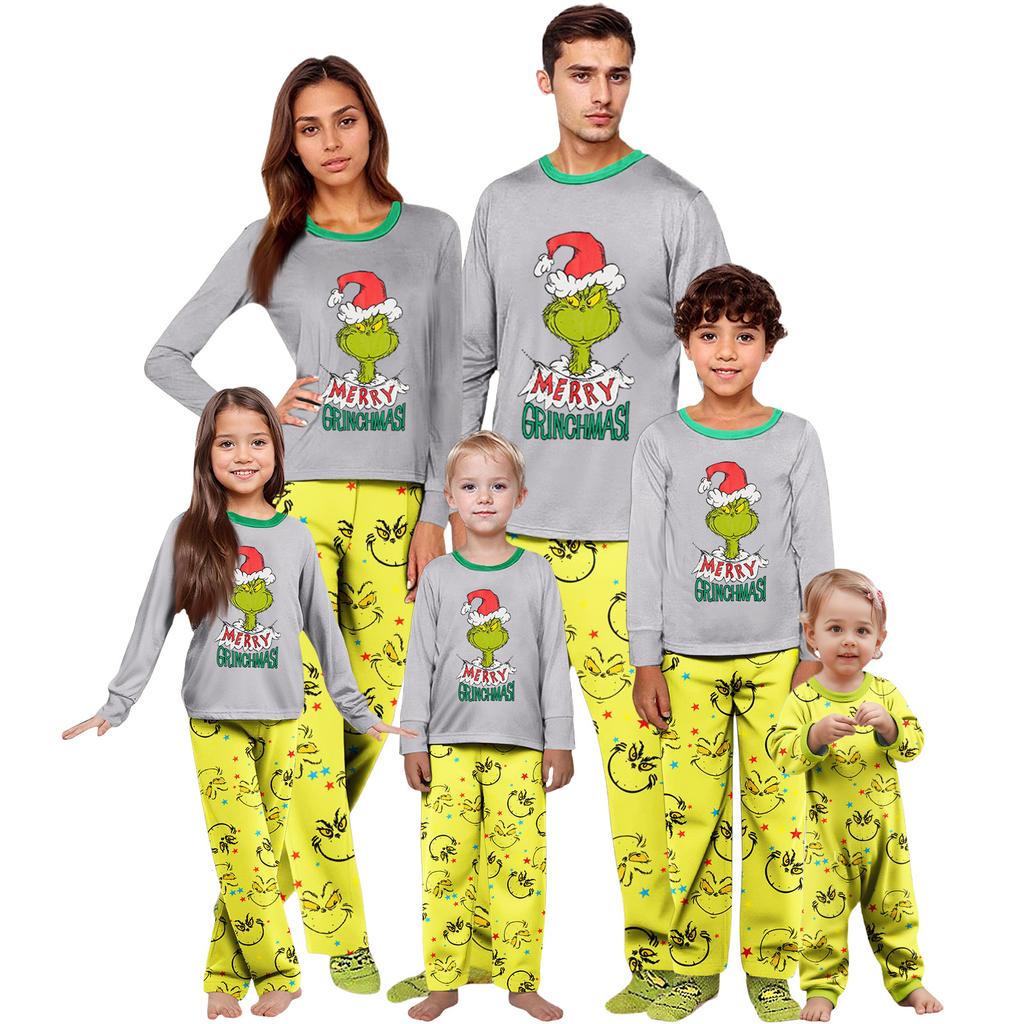 Parent-child Christmas Print Home Suit Long-sleeved Top And Pants