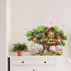 Yousheng Tree House Animal Wall Sticker Self-adhesive Waterproof PVC Spring Forest Treehouse Sticker Home Office Living Room Bedroom Wall Decoration