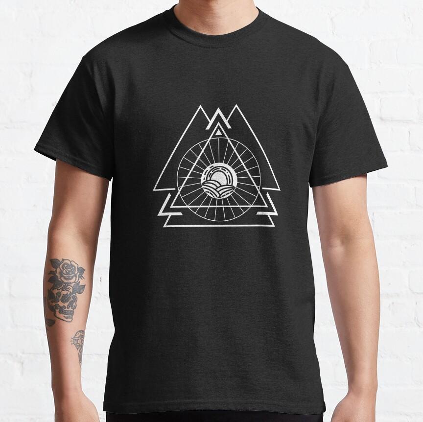 Aum Mandala Sacred Geometry T-Shirt for Men Spiritual Magic Zen Symbol 100% Cotton Printed T Shirt for Man Plus Size Clothing
