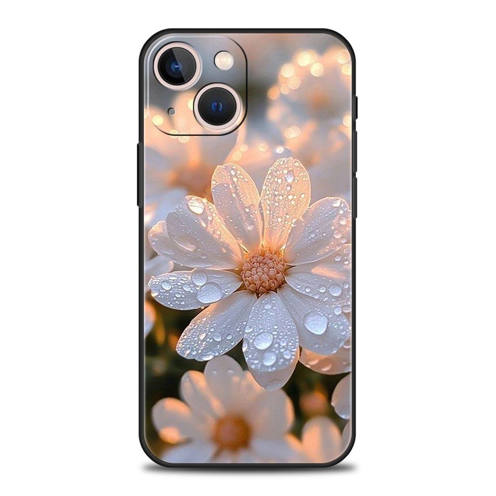 Phone Case For iPhone 17 16e 15 14 13 12 11 Pro Max SE 7 8 Plus Shell iPhone 16 Soft TPU Cover Soft Pale Little Flower