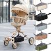 Oxford Cloth Baby Stroller Basket Water-proof Large Capacity Stroller Storage Bag Easy To Install Hard Board