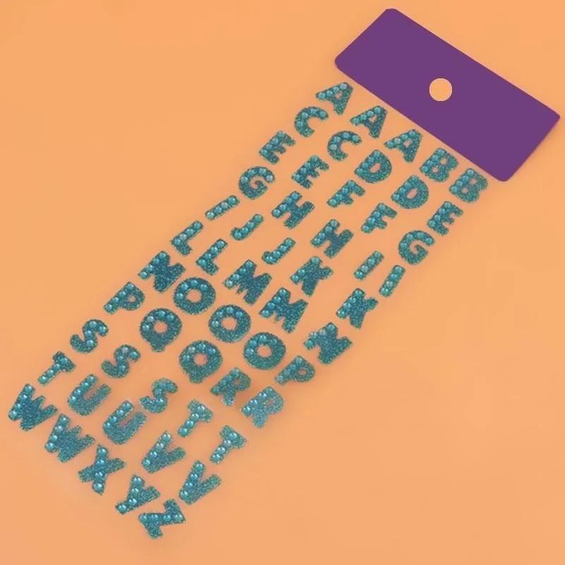 

Блискучі кристали літери алфавіту наклейки на телефон самоклейні DIY домашній декор(Випадковий колір) A