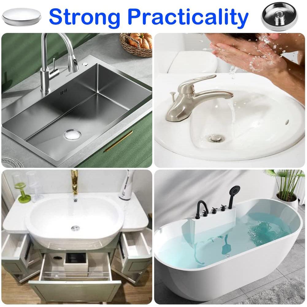 38mm Replacement Sink/Basin Waste-Plug Cap Easy Pop-Up Click Clack-Chrome