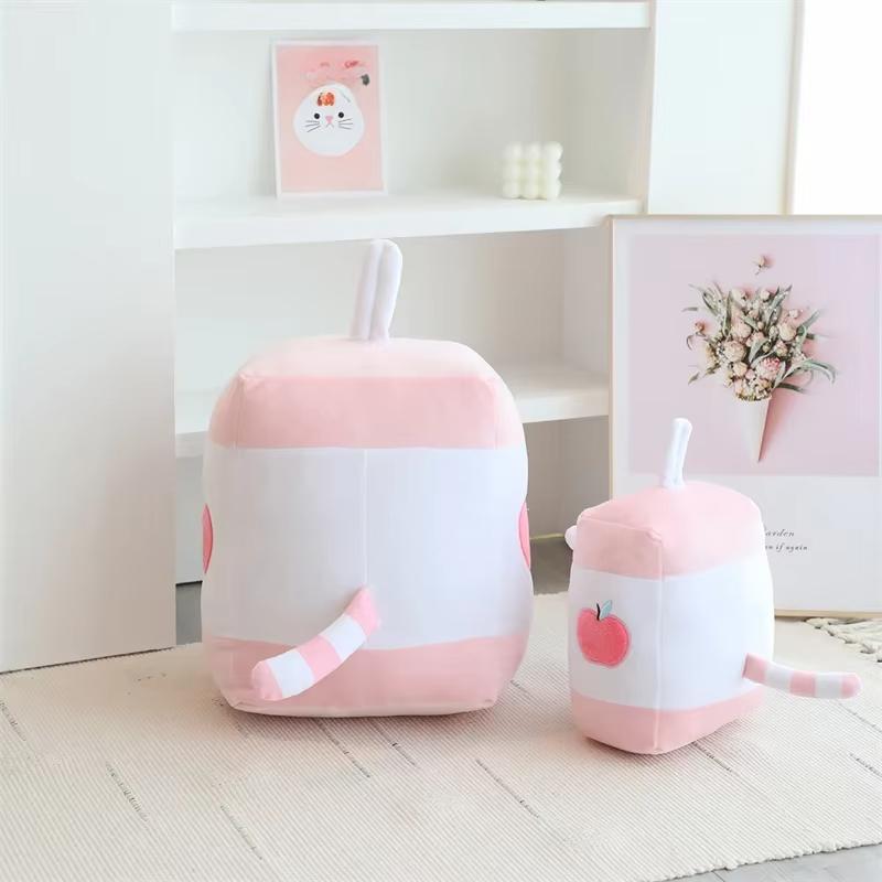 New Cute Cartoon Cat Bottle Plush Toy Kitten Milk Cushion Back Juice Drink Throw Pillow Sofa Decorative Cushion Rest Cushion