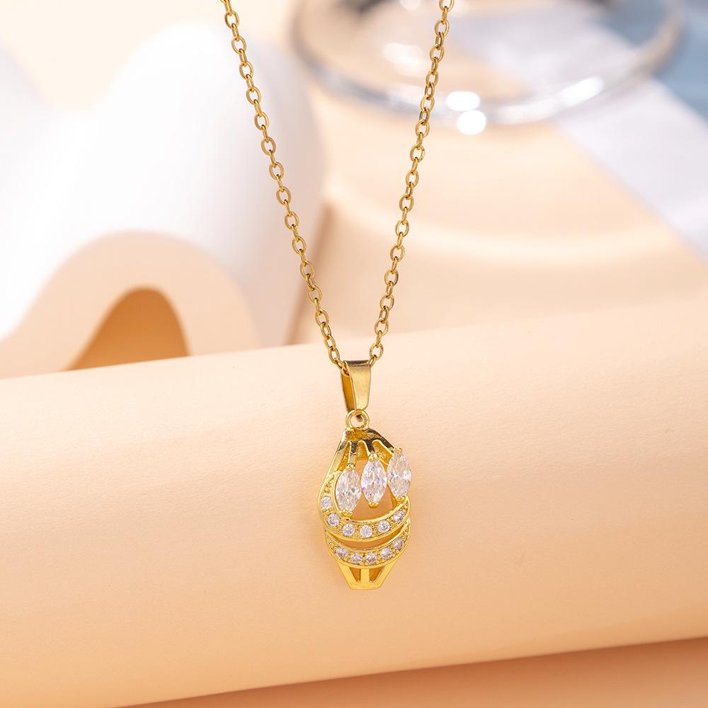 Kadın Lüks Titanyum Çelik Kolye Ucu Klavikula ve Uzun Kazak Kolyesi - Niş Tasarım