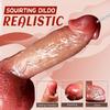 7.9" Realistic Squirting Vibrating Dildo – Soft Silicone Dildo with 8 Vibration Modes & Strong Suction Cup for G-Spot, Anal, and Prostate Play