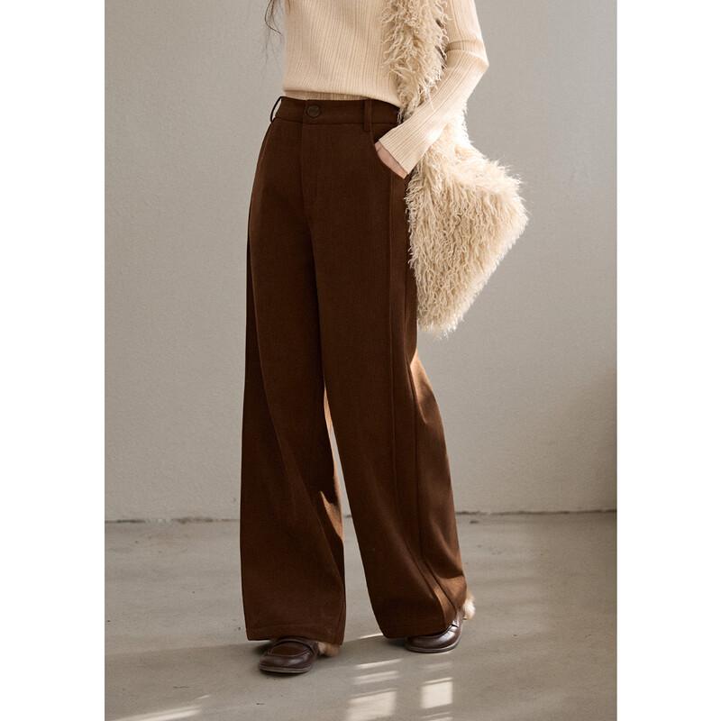 Women's Fleece-Lined Corduroy Straight-Leg Pants