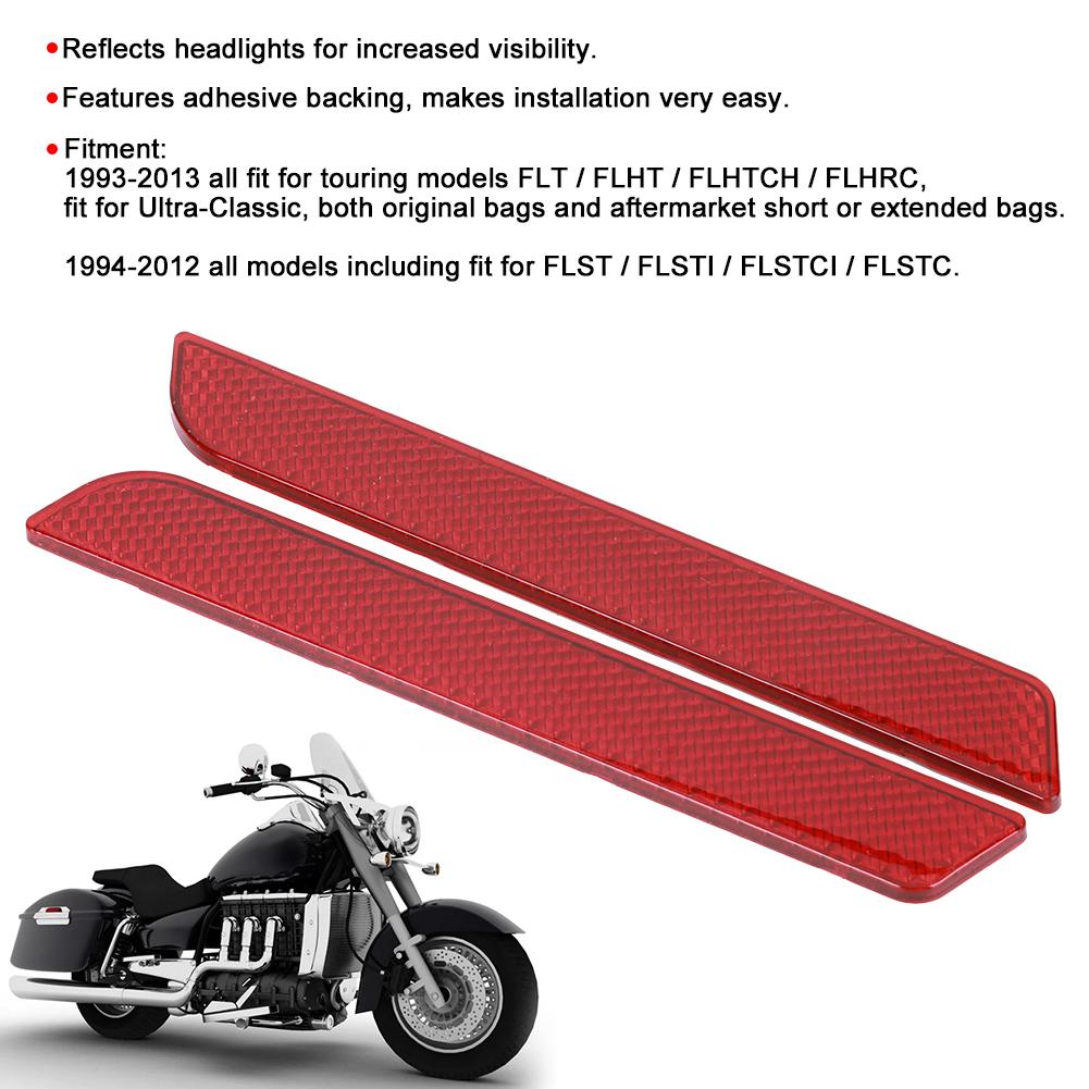 Pár reflexních krytů západky sedlové brašny Bezpečnostní upozornění Malá velikost Vhodné pro turistiku FLT FLHT FLHRCRed