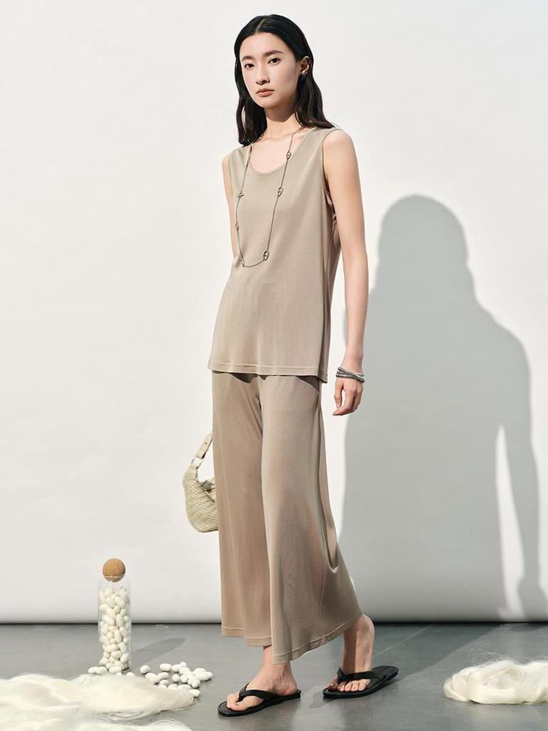 2026 Summer Cool Breathable Mulberry Silk Wide-Leg Commuter Pants