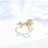 Flower Fairy Series, Bow Ladder Diamond Ring, Beautiful Luxury Imitation Diamond Ring Temperament Woman