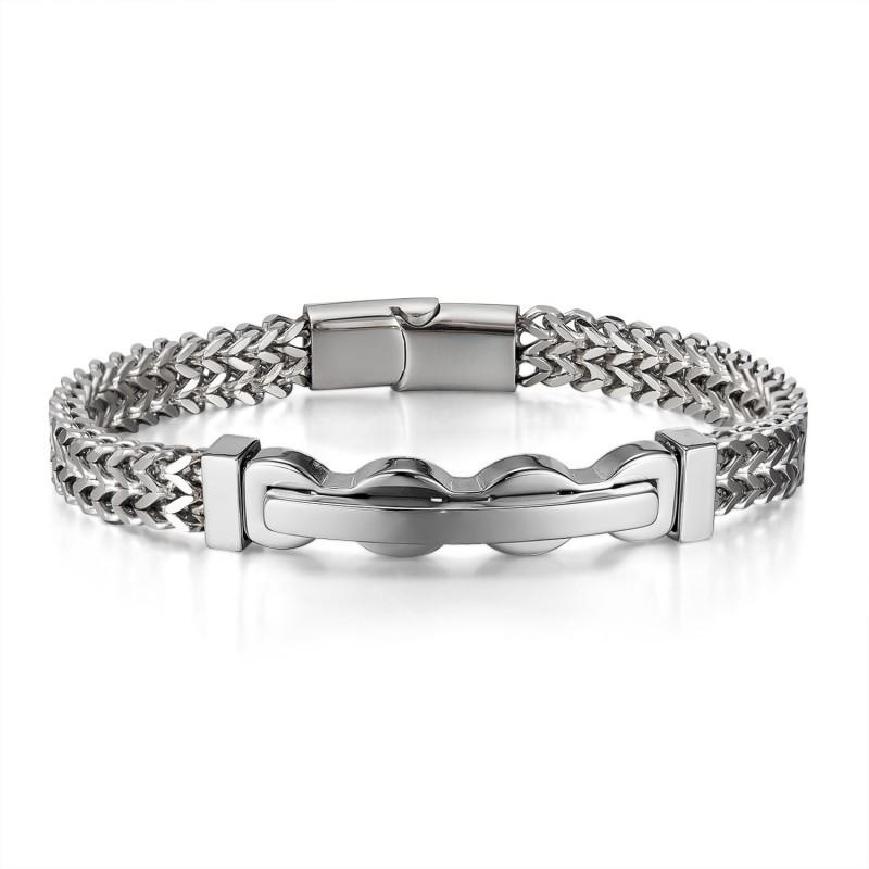 Персонализированный браслет из нержавеющей стали для мужчин, модный хип-хоп, неправильный геометрический, титановый