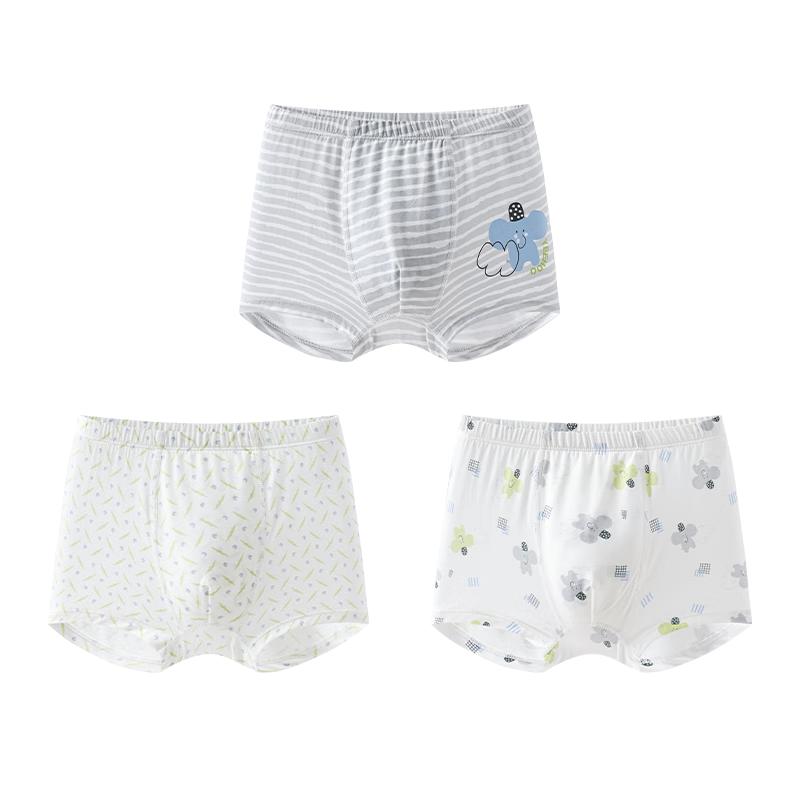 YEEHOO 7A Anti-Bacterial Modal & Silk Kids  Boxer Briefs (3-Pack) 150