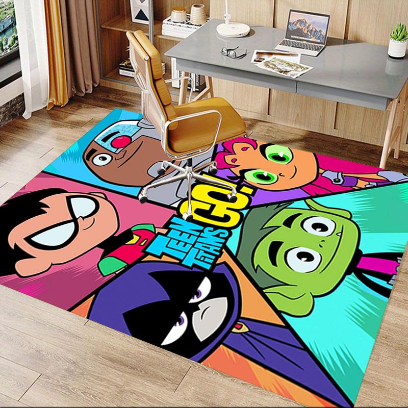 Teen Titans Go Adventure Carpet For Playroom Bedroom Living Room Sofa Home Decorkids Game Area Rug Nonslip Floor Mat