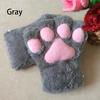 Kawaii Cat Claw Paw Plush Gloves Women Winter Warm Short Fingerless Gloves Fluffy Bear Cat Mittens Costume Half Finger Mittens